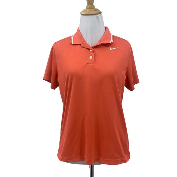 Nike Golf Shirt Juniors Girls Youth XL Victory Dri Fit Polo Nectarine Orange - Picture 1 of 12